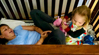 10_22 AM Cuddly Sisters in the Crib; AM Myra Lilou Mama Fun - Soccer, Playground, Cafe Reading with Oski, and Cute Napping; and Half Moon Bay Pumpkin Patch
